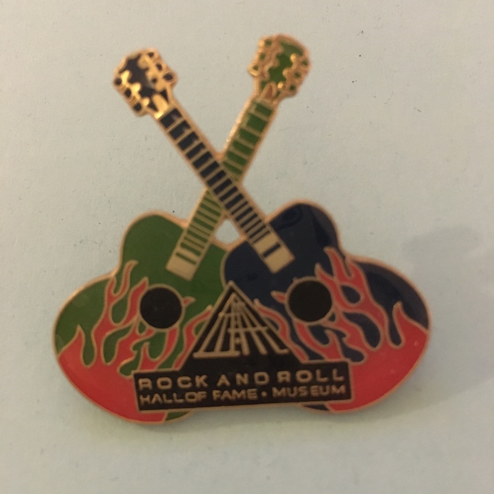 Rock and Roll Hall of Fame Guitars Straight Back Souvenir Pin Cleveland, Ohio